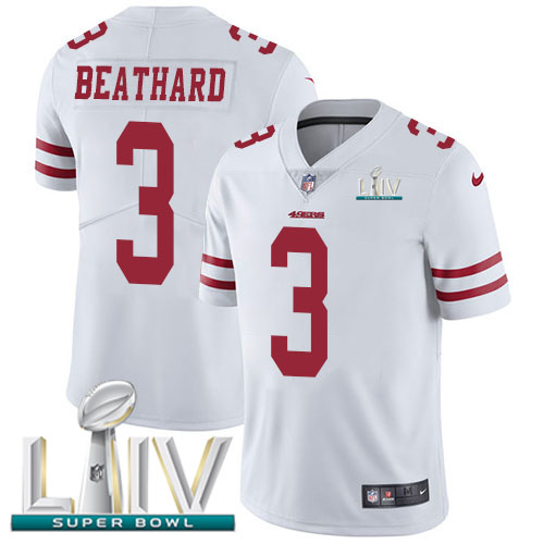 San Francisco 49ers Nike #3 C.J. Beathard White Super Bowl LIV 2020 Youth Stitched NFL Vapor Untouchable Limited Jersey->youth nfl jersey->Youth Jersey